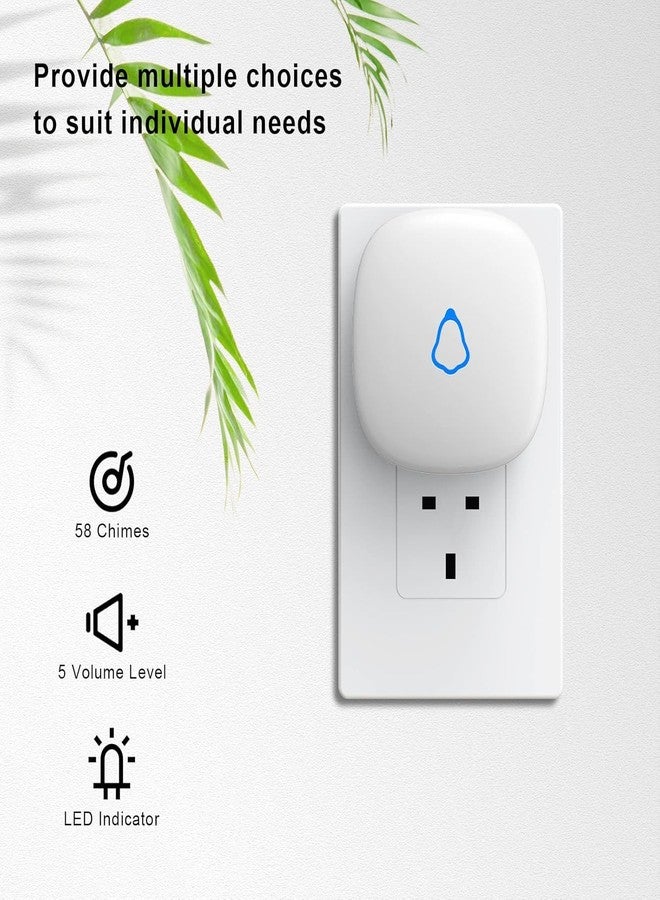 METAK Door Chime, Wireless Door Open Contact Sensor Alarm with 500 FT Range, 58 Chimes and 5 Volume Levels for Business/Store/Home/Office When Entering, 1 Transmitter + 1 Plug-in Receiver - Image 2